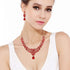 EVER FAITH Women's Austrian Crystal Art Deco Bridal Floral Wave S-Shaped Teardrop Necklace Earrings Set...