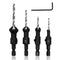 Countersink Drill Bit Set with 1/4 Hex Shank, HSS4241#6/10/13/16 Drill Bit Set with Hex Key Wrench for Woodworking Carpenter Tools Accessories-4 P...
