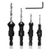 Countersink Drill Bit Set with 1/4 Hex Shank, HSS4241#6/10/13/16 Drill Bit Set with Hex Key Wrench for Woodworking Carpenter Tools Accessories-4 P...