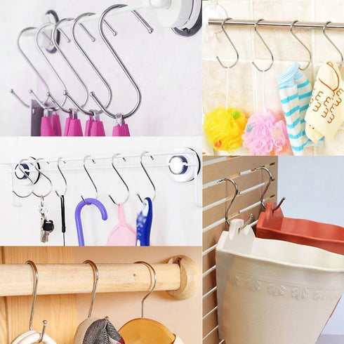 20 PCS S Hooks, Stainless Steel S Hooks for Hanging Kitchenware, Professional S Shaped Hooks for Hanging Pots, Pans, Cups, Plants, Bags, Jeans, To...