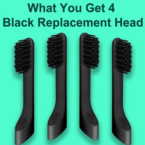 4-Pack Black Toothbrush Replacement Heads Compatible with Quip Electric Brush Head Refill for Quip Black...