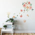 Peony Flowers Wall Stickers DIY Leaves Wall Decals Art Decor for Girls Bedrooms Living Room...