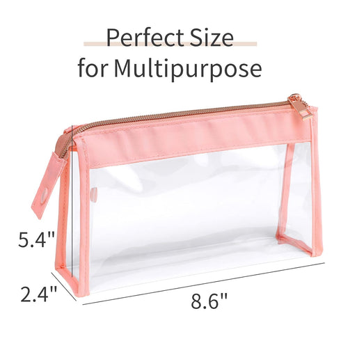 PACKISM Clear Makeup Bag - Large Opening Clear Pouches with Zipper, Help Organize Travel Toiletries Neatly, TSA Approved Toiletry Bag for Easily P...