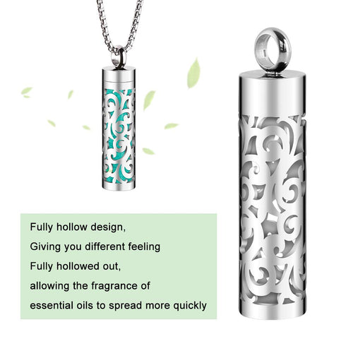Essential Oil Necklace for Women, 316L Stainless Steel Aromatherapy Pendant Diffuser Necklace, Essential Oil Jewelry Gift for Men Women, Christmas...