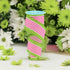 Vertical Stripe & Polka Dot Edge Wired Edge Ribbon - 2.5" x 10 Yards (White, Hot Pink, Lime Green)...