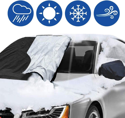 Car Windscreen Cover Reversible All Seasons Car Screen Cover Winter & Summer - Protects Windshield from Frost, Snow, Ice & UV Rays...