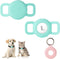 PuppyDoggy 2 Pack Airtag Holder for Collar, Dog Cat Tracker Case, Silicone Airtag Case Waterproof, Scratch-Resistant, Anti-Lost & 1 Pack AirTag Ke...