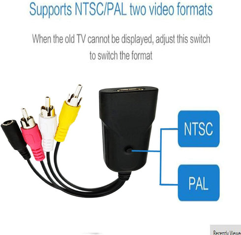 HDMI Mini AV Adapter HD Converter Box HDMI to Composite RCA AV/CVSB L/R Video 720P 1080P HDMI2AV hdmi2 av Video...