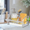 Kitchen Sink Sponge Holder, 304 Stainless Steel Kitchen Soap Dispenser Caddy Organizer, Countertop Soap Dish Rack Drainer with Removable Drain Tra...