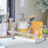 Kitchen Sink Sponge Holder, 304 Stainless Steel Kitchen Soap Dispenser Caddy Organizer, Countertop Soap Dish Rack Drainer with Removable Drain Tra...