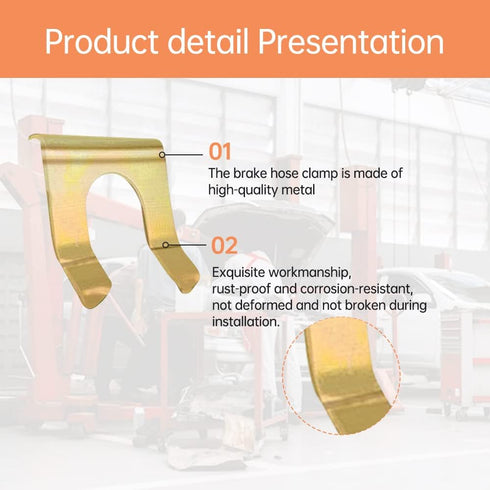 15 Pieces Brake Line Clips,Metal Brake Line Retainer,Brake Line Retaining Clip,U Shaped Brake Hose Clips Replacement,Brake Cable Clip Brake Hose L...