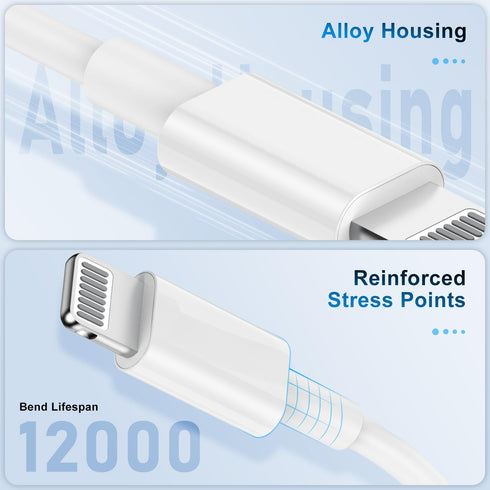 3 Pack Apple MFi Certified iPhone Charger Cable 10ft, Lightning to USB Cord, 2.4A Fast Charging,Apple Phone Long Chargers for iPhone 12/11/11Pro/1...