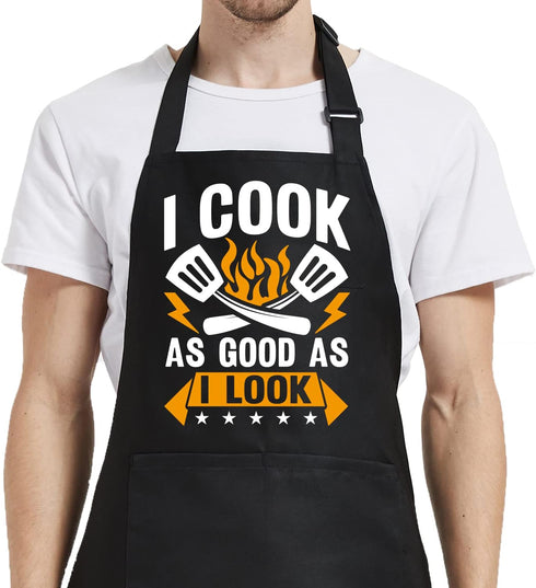 Cooking Gifts for Men, Funny Aprons for Women with Pockets for Kitchen Baking Grill BBQ, Grilling Gifts for Men Chef Dad Mom Husband Wife Father’s...