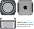IFCASE Aluminum Under Desk Stand Mount for Mac Studio M2 M1 Max, Ultra with Anti-Scratch Pad (Black)...