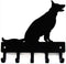 German Shepherd Sitting - Key Holder Dog Leash Hanger for Wall - Large 9 inch Wide with 5 Hooks - Made in USA...