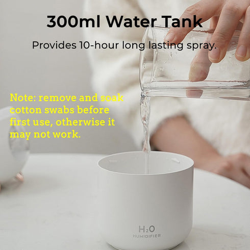 Cat Small Humidifier for Bedroom - 300ml Mini Cool Mist Humidifiers with Night Light, 2 Spray Modes, Ultra-Quiet, Portable Personal Air Humidifier...