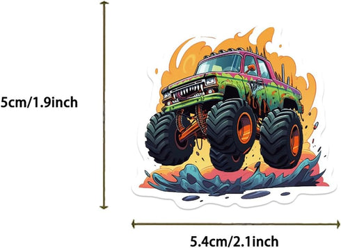 50PCS Monster Truck Stickers, Truck Car Stickers for Kids, Car Stickers Waterproof for Water Bottles Skateboard Car Bike Phone Case Laptop Suitcas...
