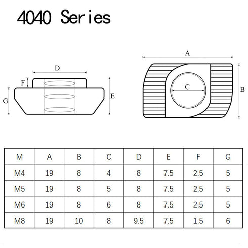 4040 Series M8 T Nuts, T Slot Nut, Hammer Head Fastener Nut, Nickel Plated Carbon Steel Nut for Aluminum Profile, 50pcs...