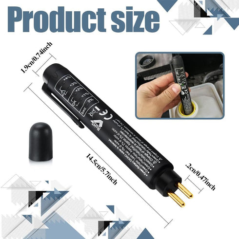 Brake Fluid Liquid Tester Pen, Auto Tester Tool, Auto Brake Diagnostic Testing Tool with 5 LED Indicators, Hydraulic Fluid Liquid Oil Moisture Ana...
