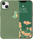 JOYLAND Dinosaur Couple Phone Case for iPhone 13,Green Liquid Silicone Couple Phone Case Luxury Girly Case,Fashionable Soft Gel Rubber Full-Body P...