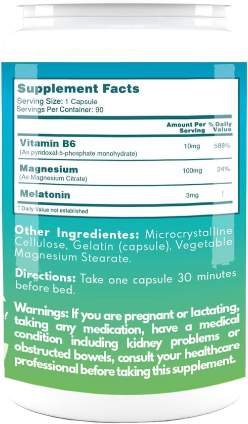 VAL Mg Experts Melatonin 3mg with B6 & Magnesium - 90-Day Supply for Optimal Sleep Support, Healthy circadian Rhythms, Cellular Defense - Antioxid...