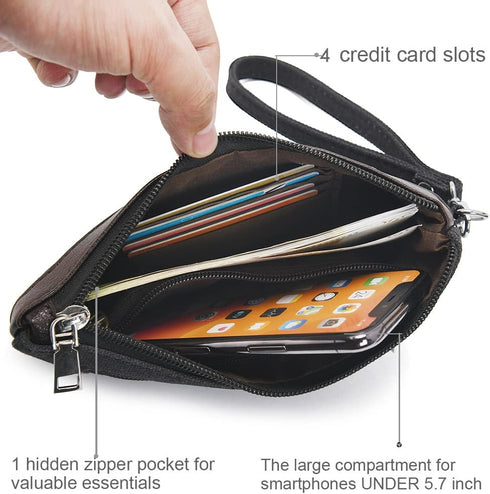 Canvas Wristlets Bag Clutch Purses Wallet Slim Credit Card Holder Clutch with Removable Strap Cell Phone Wallet...