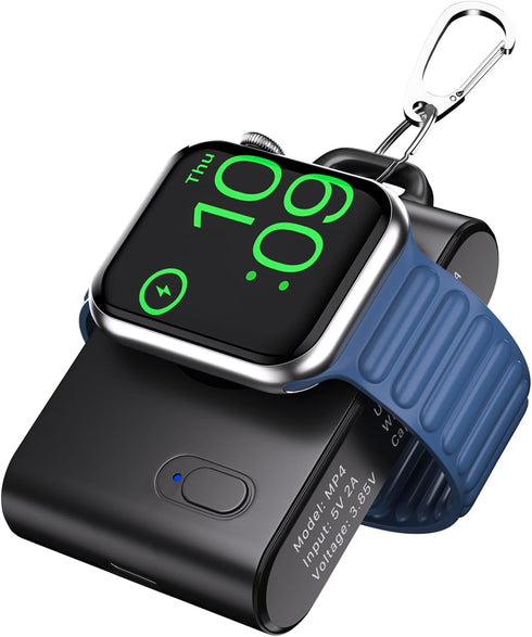 Portable Charger for Apple Watch, 2000mAh Wireless iWatch Portable Charger, Magnetic Power Bank Keychain Travel Smart Watch Charger for Apple Watc...