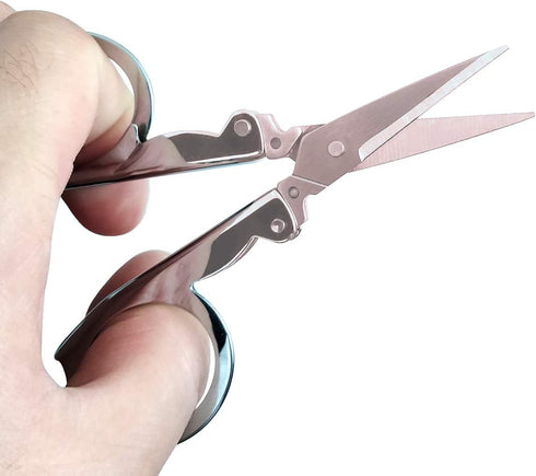 2Pcs Mini Scissors,Foldable Scissors Stainless,Travel Scissors for Can Hang on Your Key Chain,for Craft, Camping, Outdoors...
