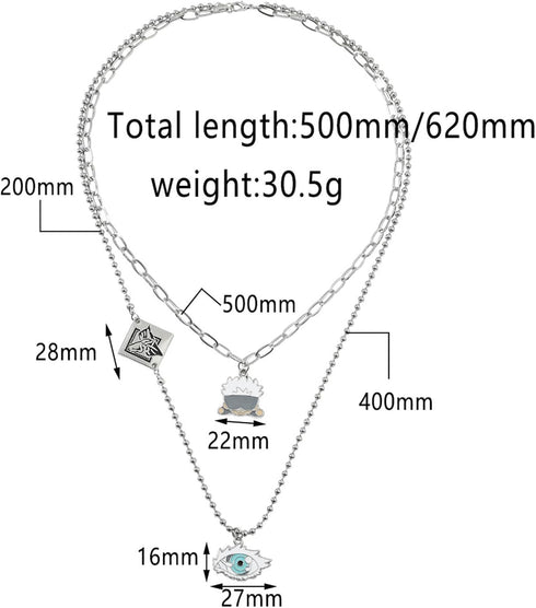 JinYu Goj. Sat. Cosplay Glasses and Necklace Anime Satoru Cosplay Finger Ring Cosplay Prop Accessory 10pcs Stickers for Anime Fans to Collect...