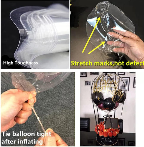 Clear Balloons for Stuffing, 15 Pack Wide Neck Pre Stretched Fillable BoBo Balloons for Stuffing EFAY...
