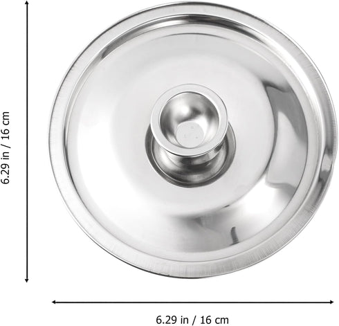 Silver Stainless Steel Pan and Pot Lid - Universal Replacement Cover for Skillets - Frying Pans - for Cast Iron Cookware - 16cm Diameter...