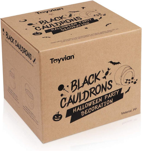 Toyvian 9 Pack Black Cauldron,Halloween Candy Holder Bucket Kettle Mini Cauldrons Trick Or Treat Bucket Party Favors Novelty Candy Holder Pot with...