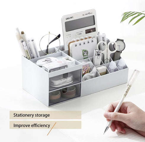 Desk Organizers Pencil Holder?10 Compartments+2 Drawer, Pen Holder Storage for Office, Home, School, Classroom Accessories, Organization and Stora...