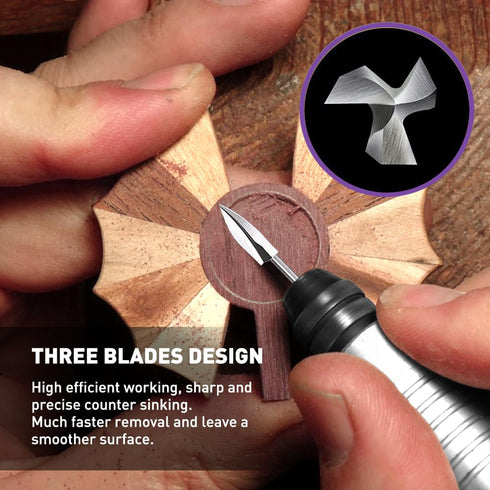 Wood Carving Tools Compatible with Dremel, 5 PCS Engraving Drill Accessories Bit Wood Crafts Grinding Woodworking Tool with 1/8” Shank Universal F...