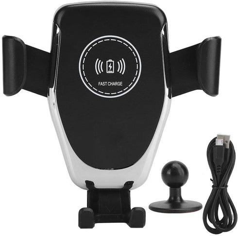 Car Mount Charger, 10W 360 Degrees Rotation Fast Charging Car Charger Bracket Mobile Phone Charger Silver for S10, S10, Note 10, 10, Mate 30, Mate...