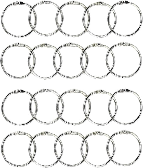 Loose Leaf Binder Rings 1-Inch?20 Pack? Office Metal Book Rings, Nickel Plated Steel Key Rings for School?Sliver...