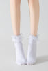 SRYL Women Lace Ankle Socks Ruffle Frilly Cotton Socks Trim Lace,Anklet socks Dress Socks Women or Girls,H04...