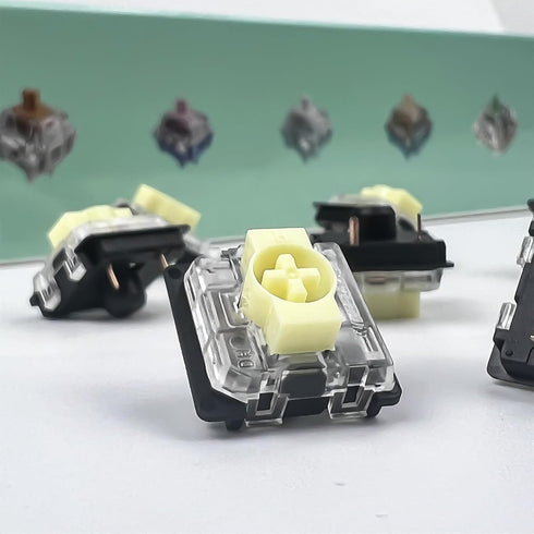 GATERON KS-33 Low Profile Banana Keyboard Switches,Tactile 3-Pin 65gf RGB LED Factory Pre-lubed Key Switches for MX Mechanical Keyboard (Banana 72...