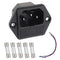 AC 250V 10A 2 in 1 Mount Inlet Module Plug Socket Power Entry Connector Male Blades with 10A Fuse and 18 AWG Extension Cable...