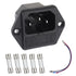 AC 250V 10A 2 in 1 Mount Inlet Module Plug Socket Power Entry Connector Male Blades with 10A Fuse and 18 AWG Extension Cable...