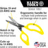 Klein Tools 26001 Scissors, Made in USA, All-Purpose Electrician's Scissors with Cable Cutting Notch, Serrated Blades, Deburr Notch, 6.75-Inch...