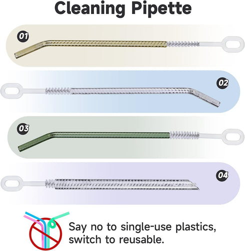 Heavy-Duty Straw Cleaning Brush with Easy Grip Handle for Stanley Tumblers, 10” x 8mm, 4-Pack...