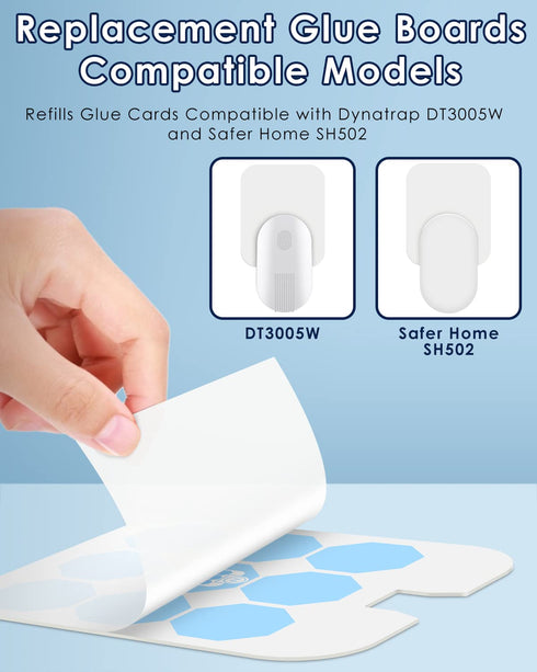 PACETAP 18 Pack Replacement Glue Boards for Dynatrap DT3005W Dot and Safer Home SH502, Indoor Outdoor Dynatrap Refills Glue Card, Sticky Refillabl...
