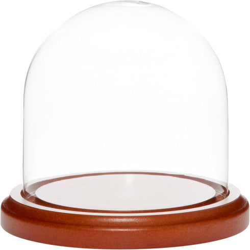Plymor 4" x 4" Glass Display Dome Cloche (Walnut MDF Base)...