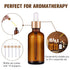 PrettyCare Eye Dropper Bottle 2 oz (12 Pack Amber Glass Bottles 60ml with Golden Caps, 24 Labels, Funnel & Measured Pipettes) Empty Tincture Bottl...