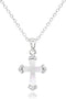Cross Pendant Necklace for Women • Mother of Pearl White Cross • Onyx Stone Black Cross • 14K Real Gold Plated Stainless Steel Christian Jewelry G...