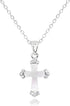 Cross Pendant Necklace for Women • Mother of Pearl White Cross • Onyx Stone Black Cross • 14K Real Gold Plated Stainless Steel Christian Jewelry G...