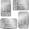 Clabby 4 Pieces Erasing Shield Stainless Steel Drawing Template Shield Drafting Tools with 26 Openings or 27 Openings for Mechanical Drawing Engin...