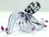 Octopus Miniature Figurines Animals Hand Blown Color Glass Art Collectible Gift Decorate 3.5" (Black Purple)...
