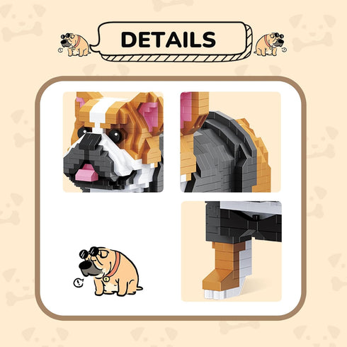 Mini Dog Building Blocks 1021PCS- Series of Miniature Particles 8 Years Old and Up Children DIY Puzzle Blocks Toys, Gifts for Girls/Boys Christmas...